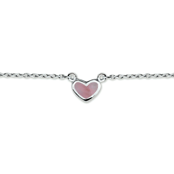 collier hart 36 - 38 cm zilver wit