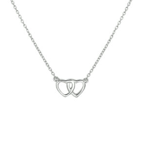 collier hart 36 + 4 cm zilver gerhodineerd