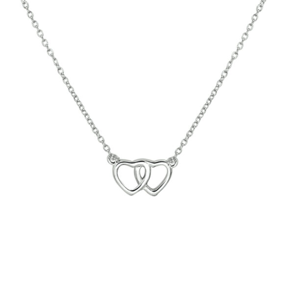 collier hart 36 + 4 cm zilver gerhodineerd