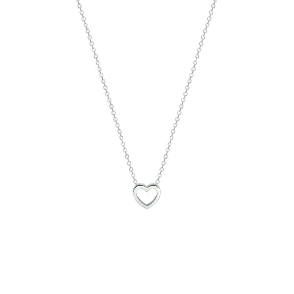 collier hart 36 + 4 cm zilver gerhodineerd