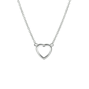 collier hart 36 + 4 cm zilver gerhodineerd
