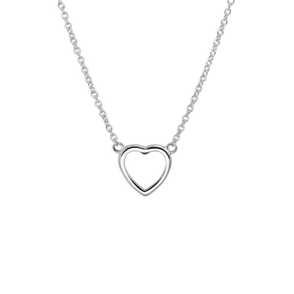 collier hart 36 + 4 cm zilver gerhodineerd