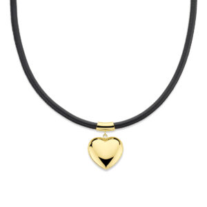 collier hart 38 + 6 cm 3 micron zilver verguld (met rubber/nylon/etc)