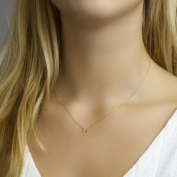 collier hart 40 - 42 - 44 cm 14K geelgoud - Afbeelding 2