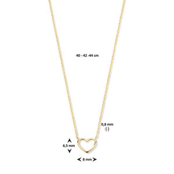 collier hart 40 - 42 - 44 cm 14K geelgoud - Afbeelding 4