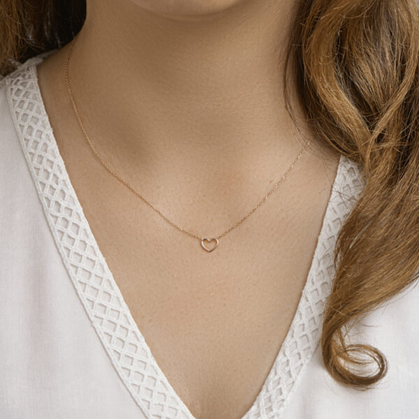collier hart 40 - 42 - 44 cm 14K roségoud - Afbeelding 2