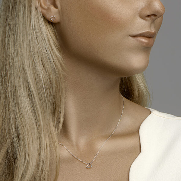 collier hart 40 - 42 - 44 cm zilver gerhodineerd - Afbeelding 3