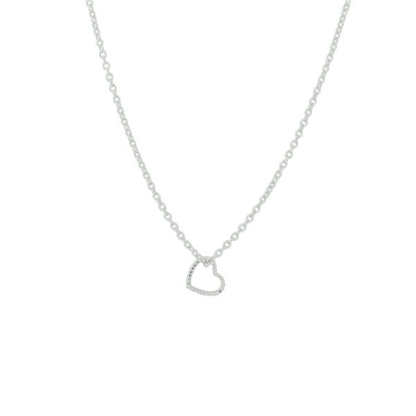 collier hart 40 - 42 - 44 cm zilver gerhodineerd
