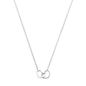 collier hart 40 + 5 cm zilver gerhodineerd
