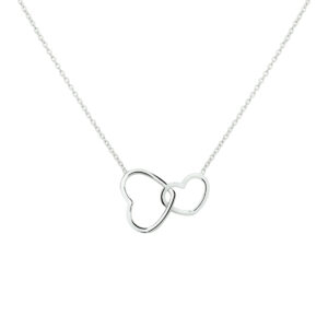 collier hart 40 + 5 cm zilver gerhodineerd