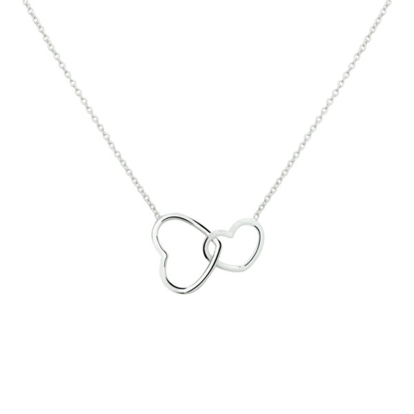 collier hart 40 + 5 cm zilver gerhodineerd