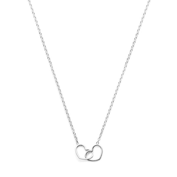 collier hart 40 + 5 cm zilver gerhodineerd