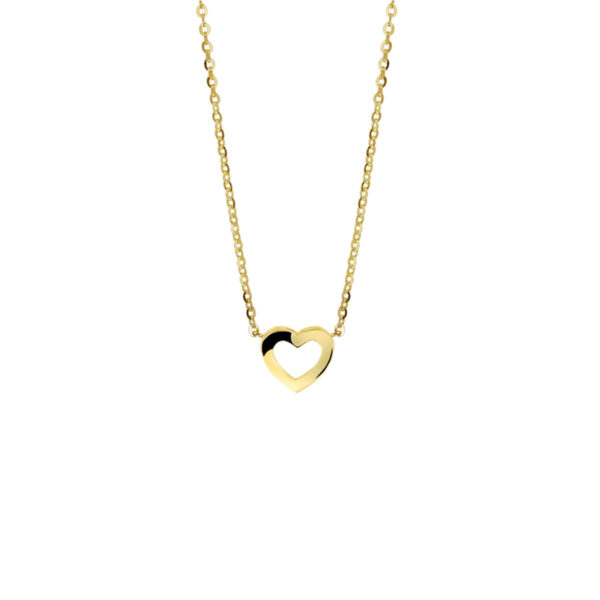 collier hart 41 + 4 cm 14K geelgoud
