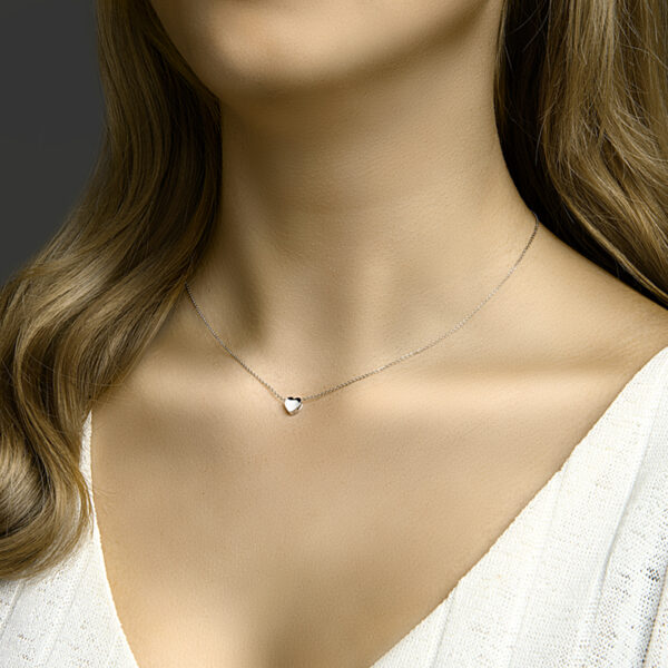 collier hart 41 + 4 cm zilver gerhodineerd - Afbeelding 2