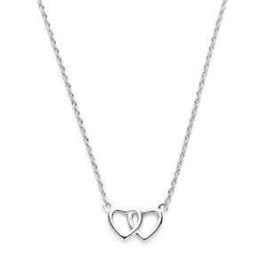 collier hart 41 + 4 cm zilver gerhodineerd