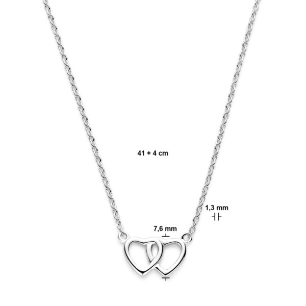 collier hart 41 + 4 cm zilver gerhodineerd - Afbeelding 5