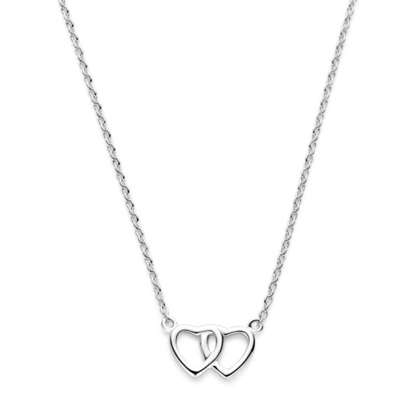 collier hart 41 + 4 cm zilver gerhodineerd