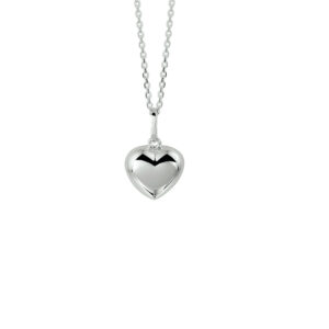 collier hart 41 + 4 cm zilver wit
