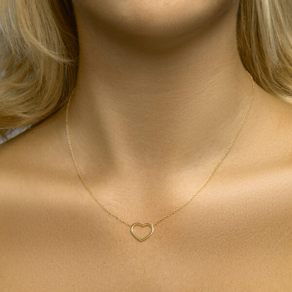 collier hart 41 + 5 cm 3 micron zilver verguld (geel) - Afbeelding 2