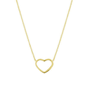 collier hart 41 + 5 cm 3 micron zilver verguld (geel)
