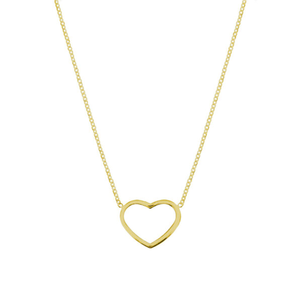 collier hart 41 + 5 cm 3 micron zilver verguld (geel)