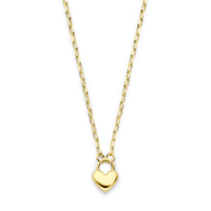 collier hart 41 + 5 cm 3 micron zilver verguld (geel)