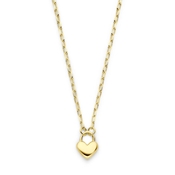 collier hart 41 + 5 cm 3 micron zilver verguld (geel)