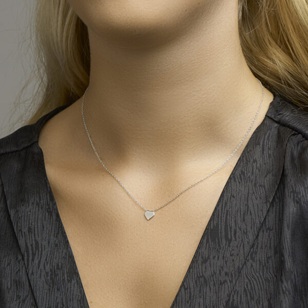 collier hart 41 + 5 cm zilver gerhodineerd - Afbeelding 2