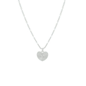 collier hart 42 + 3 cm zilver gerhodineerd