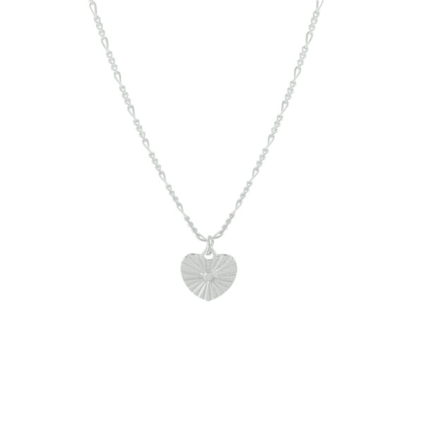 collier hart 42 + 3 cm zilver gerhodineerd