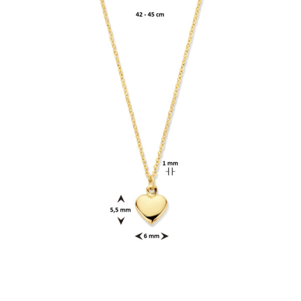 collier hart 42 - 45 cm 14K geelgoud - Afbeelding 4