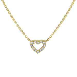 collier hart diamant 0.05ct h p1 1mm 41-43-45 cm 14K geelgoud