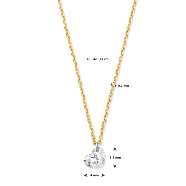 collier hart diamant  40 – 42 – 44 cm 0.25ct g si 18K geelgoud - Afbeelding 4