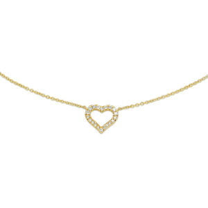 collier hart en diamant 0.09ct h p1 0,9mm 40-44cm 14K geelgoud