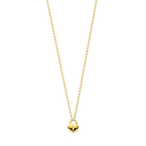 collier hart en slot 41 + 4 cm 3 micron zilver verguld (geel)