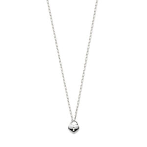 collier hart en slot 41 + 4 cm zilver gerhodineerd