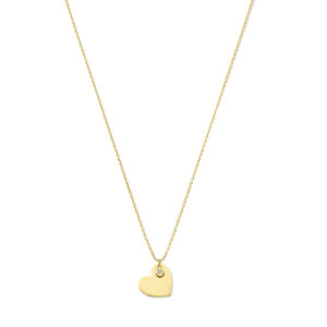 collier hart en zirkonia 1,0 mm 40 - 42 - 44 cm 14K geelgoud