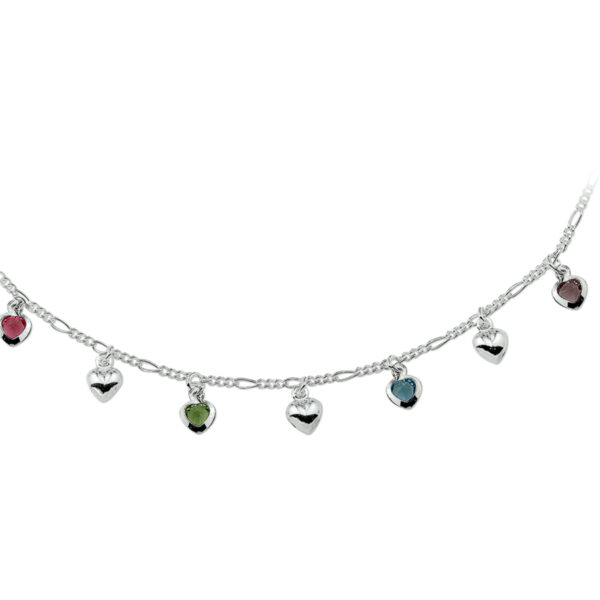 collier hart meerdere kleuren zirkonia 38 cm zilver wit - Afbeelding 2