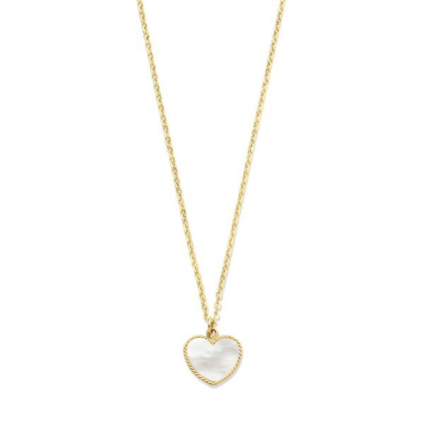 collier hart parelmoer 40 – 42 cm 14K geelgoud