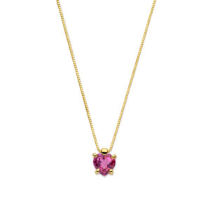 collier hart rhodoliet 40 - 42 - 44 cm 14K geelgoud