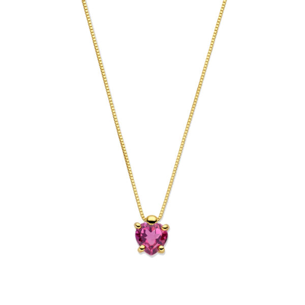 collier hart rhodoliet 40 - 42 - 44 cm 14K geelgoud