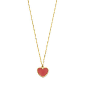 collier hart rode epoxy 40 – 42 cm 14K geelgoud