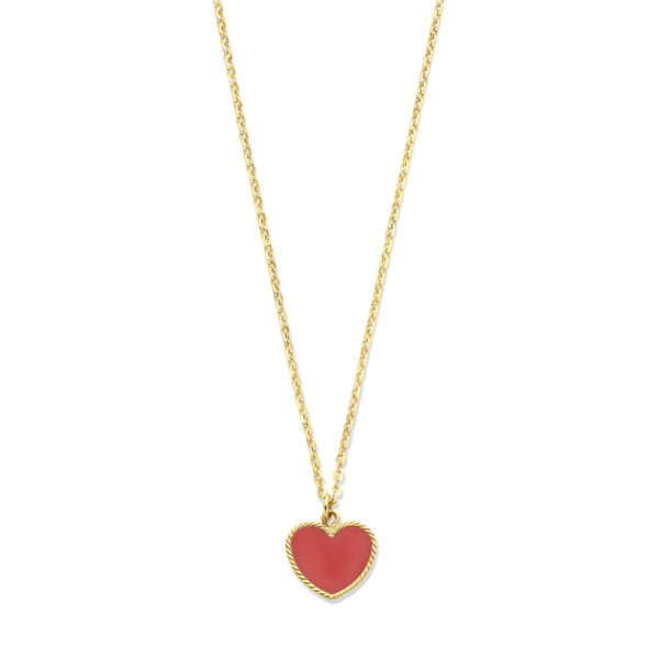 collier hart rode epoxy 40 – 42 cm 14K geelgoud