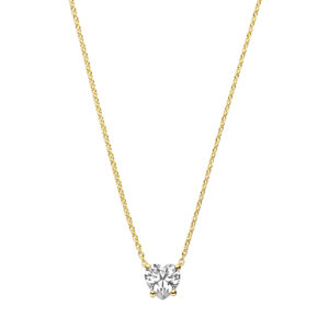 collier hart zirkonia 41 - 43 - 45 cm 14K geelgoud
