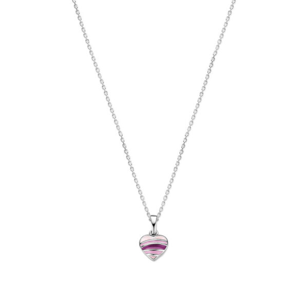 collier hartje 36 + 4 cm zilver gerhodineerd