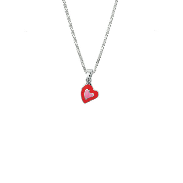 collier hartje 36 + 4 cm zilver gerhodineerd