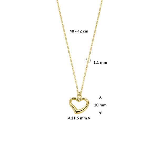 collier hartje 40 - 42 cm 14K geelgoud - Afbeelding 4