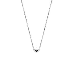 collier hartje 41 + 4 cm zilver gerhodineerd