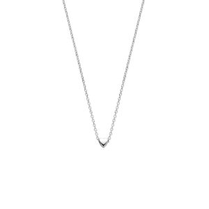 collier hartje 41 + 4 cm zilver gerhodineerd