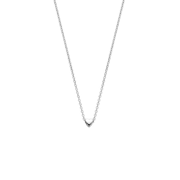 collier hartje 41 + 4 cm zilver gerhodineerd